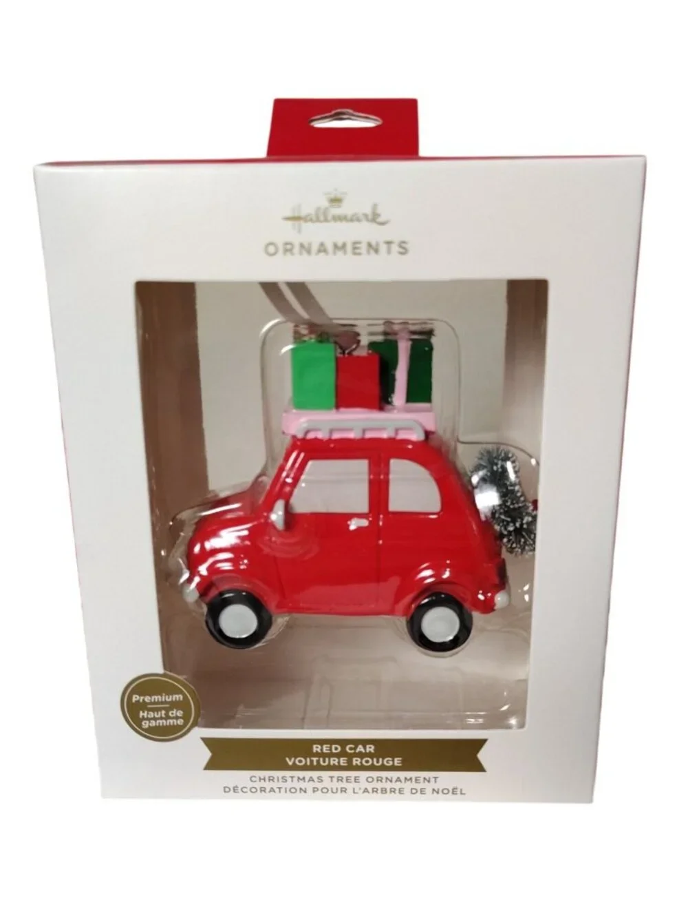 Hallmark Red Car Christmas Ornament With Gifts Roof Decoration In Box